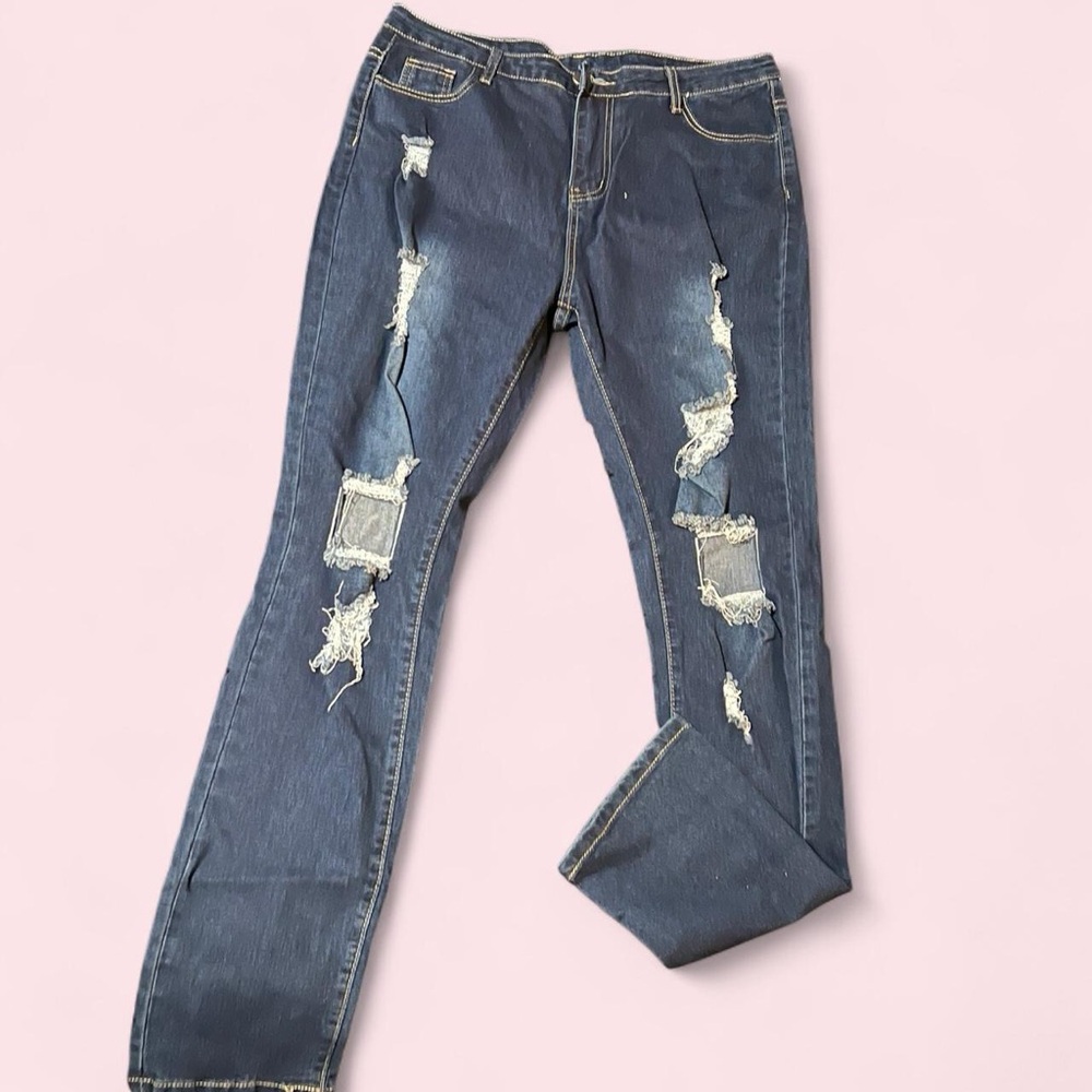Distressed Blue Jeans for Women